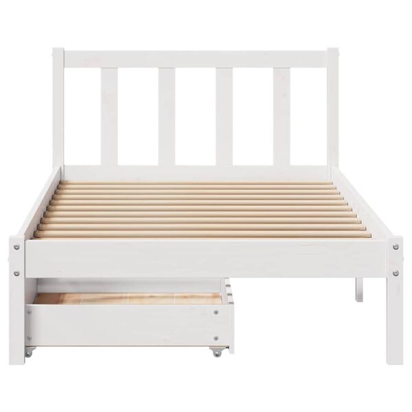 vidaXL Cadre de lit sans matelas blanc 90x200 cm bois de pin massif