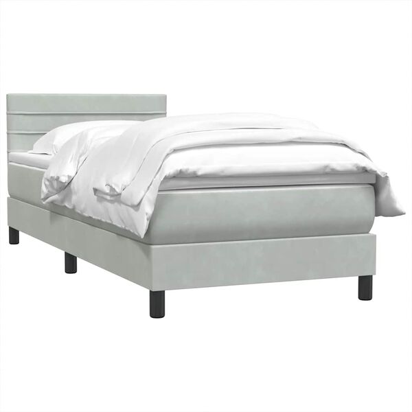 vidaXL Sommier &agrave; lattes de lit et matelas gris clair 100x220cm velours