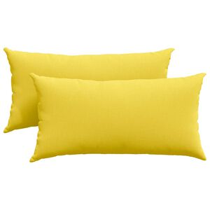 vidaXL Coussins de canap&eacute; 2 pcs Jaune clair 80 x 40 cm tissu