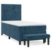 vidaXL Sommier &agrave; lattes de lit et matelas Bleu fonc&eacute; 80x200 cm Velours