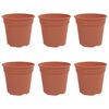 vidaXL Pot &agrave; fleurs rond 6 pcs Rouge brique &Oslash; 19 x 16 cm Plastique