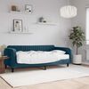vidaXL Lit de jour avec matelas bleu 100x200 cm velours