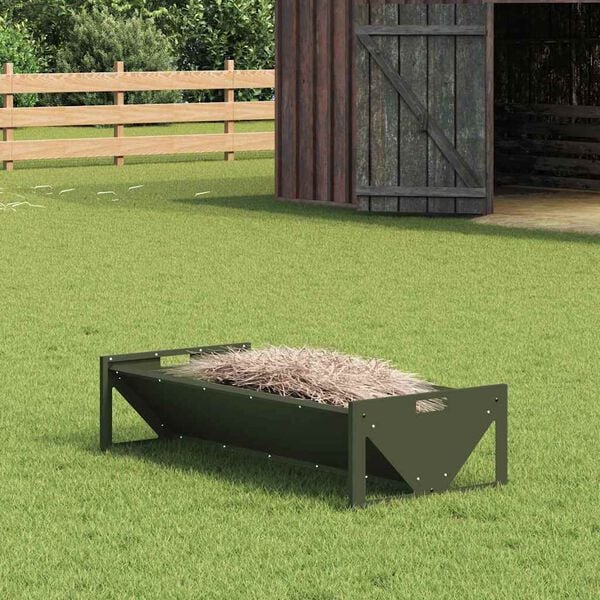 vidaXL Trough d'alimentation pour le bétail Vert olive