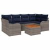 vidaXL Ensemble de canap&eacute; de jardin 7 pc Gris polyrotin