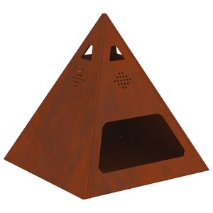 vidaXL Foyer de chemin&eacute;e Marron 50 x 50 x 51 cm Acier patin&eacute;