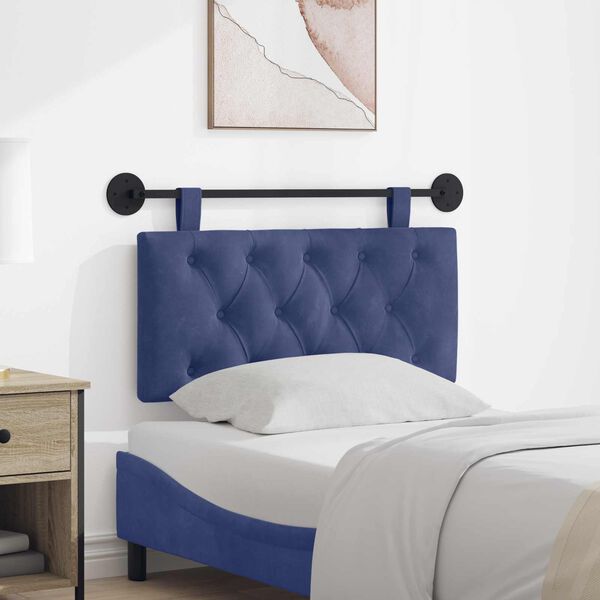 vidaXL T&ecirc;te de lit suspendue Bleu police 90 x 55 x 7 cm Velours
