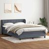 vidaXL Sommier &agrave; lattes de lit et matelas gris fonc&eacute; 140x210cm velours