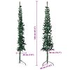 vidaXL Demi sapin de No&euml;l artificiel mince avec support Vert 120 cm