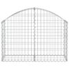 vidaXL Panier de gabions arqué 100x30x60/80 cm Fer galvanisé