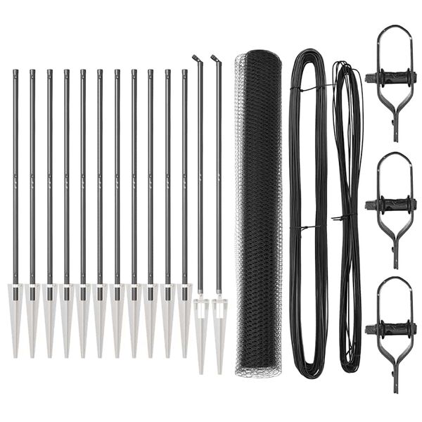 vidaXL Poteau de cl&ocirc;ture. Gris 25 x 1,2 m (maille de 25 mm) Acier