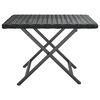 vidaXL Table pliable noir 45x35x32 cm résine tressée