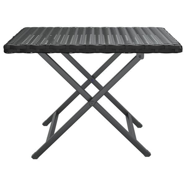 vidaXL Table pliable noir 45x35x32 cm résine tressée