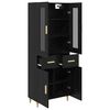 vidaXL Haut Armoire Ch&ecirc;ne noir 69,5 x 34 x 180 cm Bois d'ing&eacute;nierie