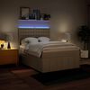vidaXL Sommier &agrave; lattes de lit avec matelas Cr&egrave;me 140x200 cm Tissu