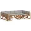 vidaXL Ensemble de canap&eacute;s d'ext&eacute;rieur 10 pcs Gris Naturel et Clair