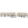 vidaXL Salon de jardin 8 pcs avec coussins anthracite r&eacute;sine tress&eacute;e