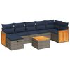 vidaXL Salon de jardin 8 pcs avec coussins gris r&eacute;sine tress&eacute;e
