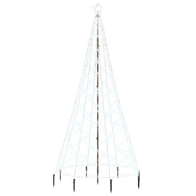 vidaXL Arbre de Noël avec poteau en métal 500 LED blanches froides 3m