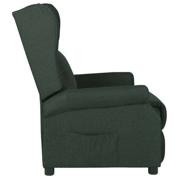vidaXL Fauteuil inclinable Vert fonc&eacute; Tissu