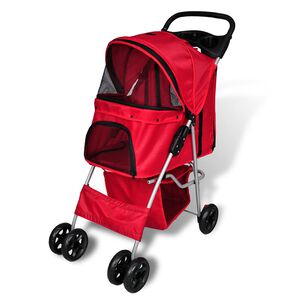 vidaXL Poussette pour chiens Rouge