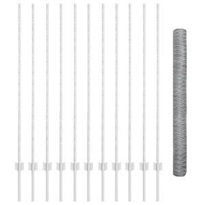 vidaXL Cl&ocirc;ture hexagonale avec poteau 25 x 1,4 m Acier galvanis&eacute;