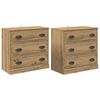 vidaXL Buffets avec tiroir 2 pcs Ch&ecirc;ne artisanal 70 x 35,5 x 67,5 cm