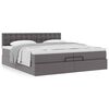 VidaXL Cadre de lit ottoman avec matelas gris 200x200 cm similicuir