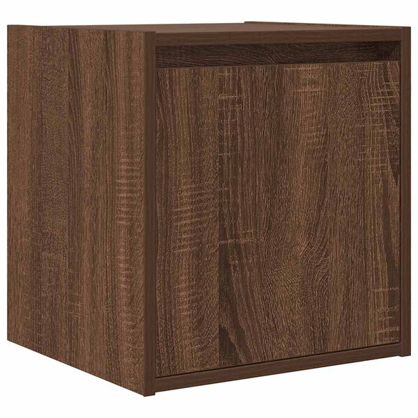 vidaXL Table de chevet murale ch&ecirc;ne marron 38x34x40 cm