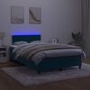 vidaXL Sommier &agrave; lattes de lit avec matelas LED Bleu fonc&eacute; 120x200 cm