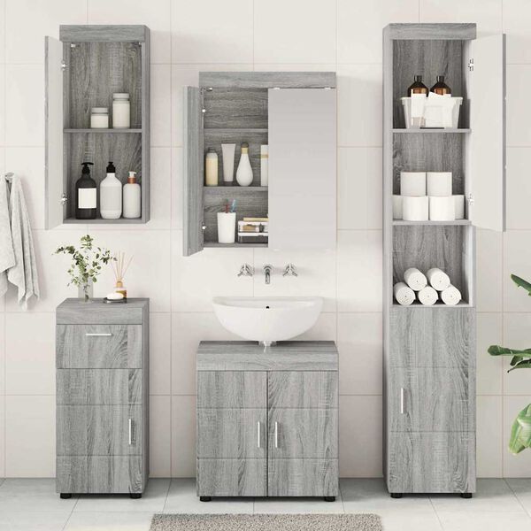 vidaXL Ensemble de mobilier de salle de bain TULUM Gris Sonoma