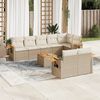 vidaXL Salon de jardin avec coussins 9 pcs beige r&eacute;sine tress&eacute;e