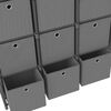 vidaXL &Eacute;tag&egrave;re &agrave; 15 cubes avec bo&icirc;tes Gris 103x30x175,5 cm Tissu