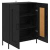 vidaXL Buffet Ch&ecirc;ne noir 69,5 x 34 x 90 cm Bois d'ing&eacute;nierie et fer