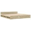 vidaXL Cadre de lit avec tiroirs sans matelas chêne sonoma 180x200 cm