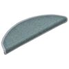 vidaXL Tapis d'escalier 15 pièces 56 x 17 x 3 cm Bleu mer Demi-rond