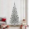 vidaXL Sapin de No&euml;l avec 300 LED avec support Argent 210 cm PET