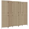 vidaXL Cloison de s&eacute;paration 5 panneaux beige r&eacute;sine tress&eacute;e