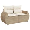 vidaXL Salon de jardin avec coussins 6 pcs beige r&eacute;sine tress&eacute;e