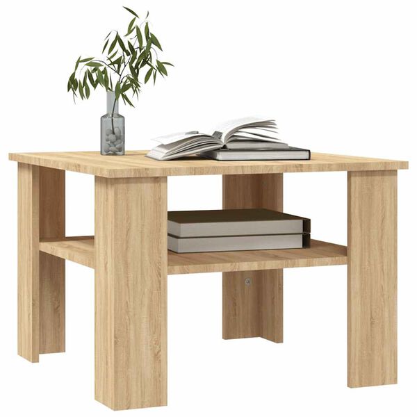 vidaXL Table basse Ch&ecirc;ne sonoma 60x60x42 cm Bois d&rsquo;ing&eacute;nierie