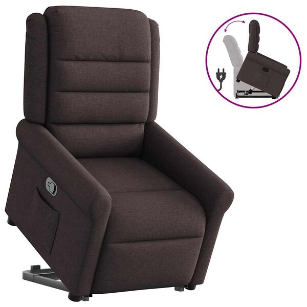 vidaXL Fauteuil inclinable marron fonc&eacute; tissu