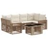 vidaXL Ensemble de canap&eacute; de jardin 7 pc Beige et blanc cr&egrave;me