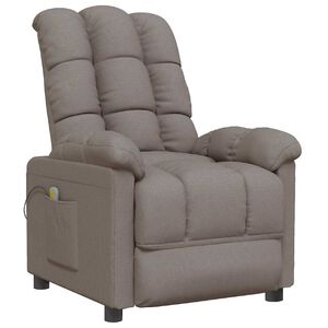 vidaXL Fauteuil de massage Taupe Tissu