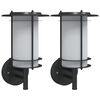 vidaXL Appliques murales d'ext&eacute;rieur 2 pcs noir acier inoxydable