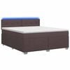 vidaXL Lit de box spring avec matelas et LED Marron fonc&eacute; 140 x 200 cm