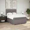 vidaXL Sommier &agrave; lattes de lit avec matelas Taupe 140x200 cm Tissu