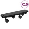 vidaXL Chariots de d&eacute;m&eacute;nagement &agrave; 4 roues 10 pcs noir PP 170 kg