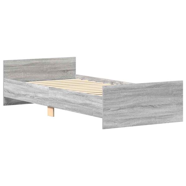 vidaXL Cadre de lit sans matelas sonoma gris 75x190 cm