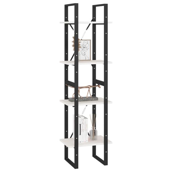 vidaXL Bibliothèque à 4 niveaux blanc 40x30x140 cm bois de pin massif