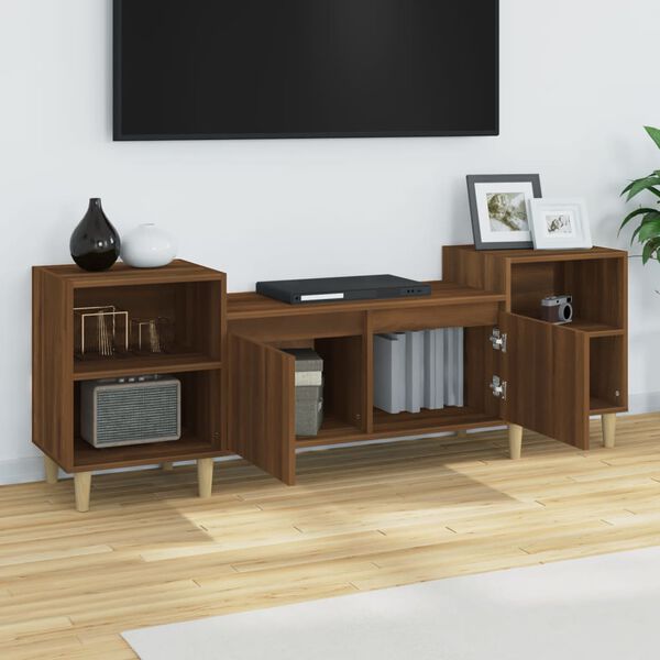 vidaXL Meuble TV Ch&ecirc;ne marron 160x35x55 cm Bois d'ing&eacute;nierie