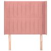 vidaXL T&ecirc;te de lit avec oreilles Rose 93x16x118/128 cm Velours